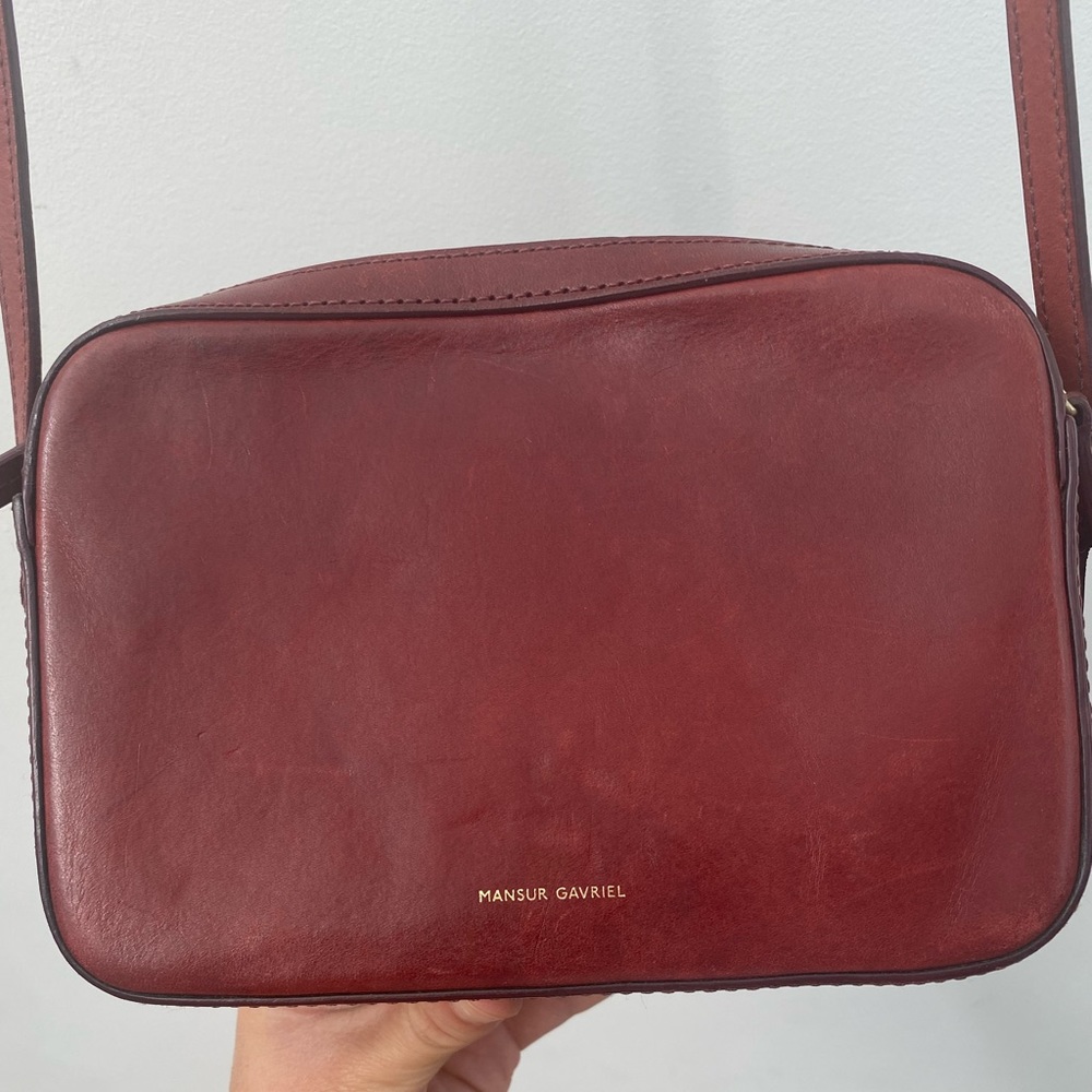 Mansur Gavriel Double Zip Crossbody Bag - Bordo